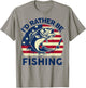 I'd Rather Be Fishing-Shirt Funny Bass Dad Men Women Youth T-Shirt - T-Shirt | Sand
