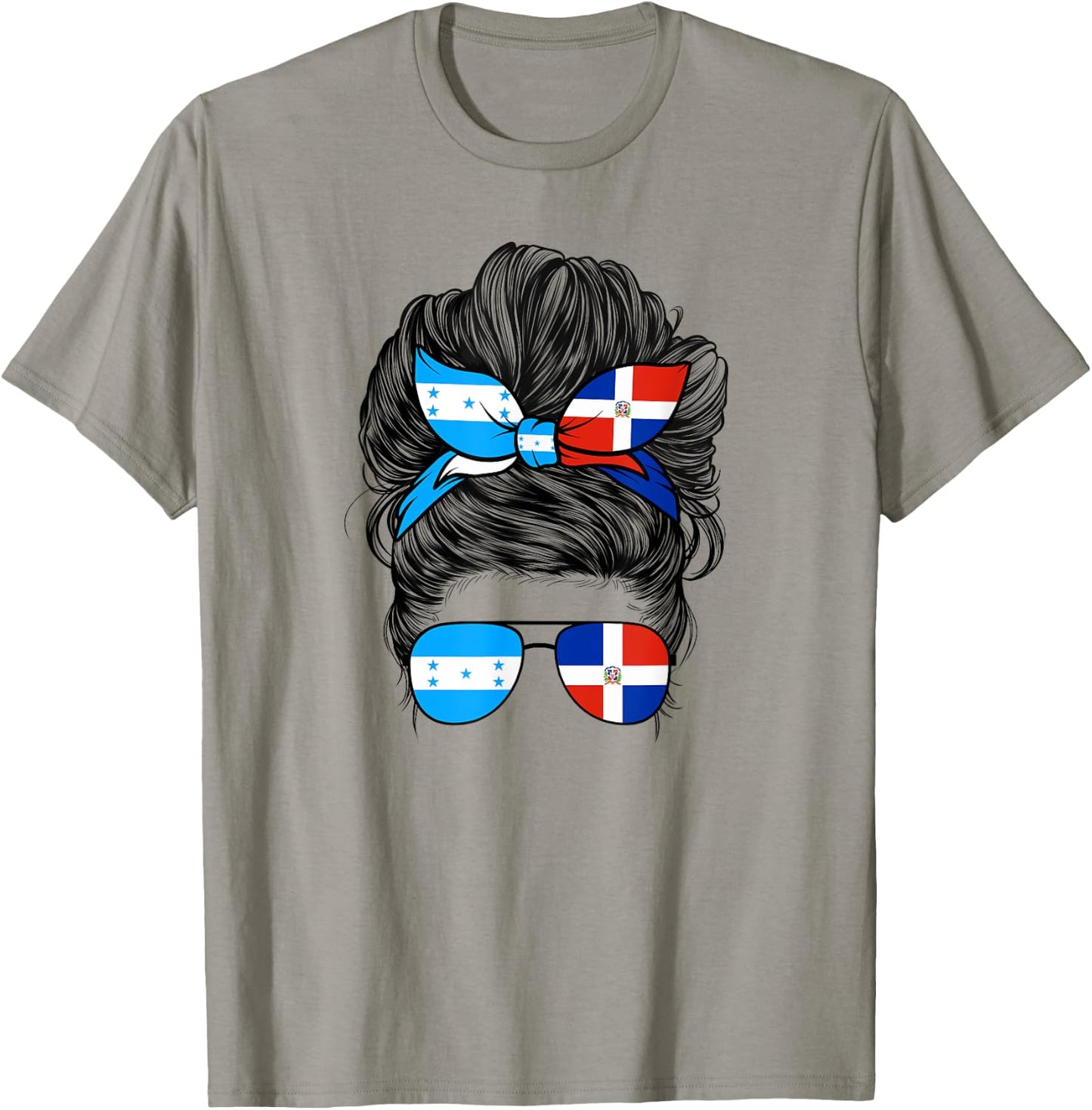 Half Dominican And Honduran Honduras Dominica Flag Girl Mix T-Shirt - T-Shirt | Sand