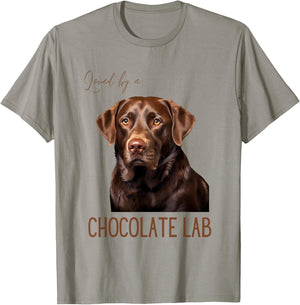 Loved By A Chocolate Lab Labrador Dog Lover T-Shirt - T-Shirt | Sand