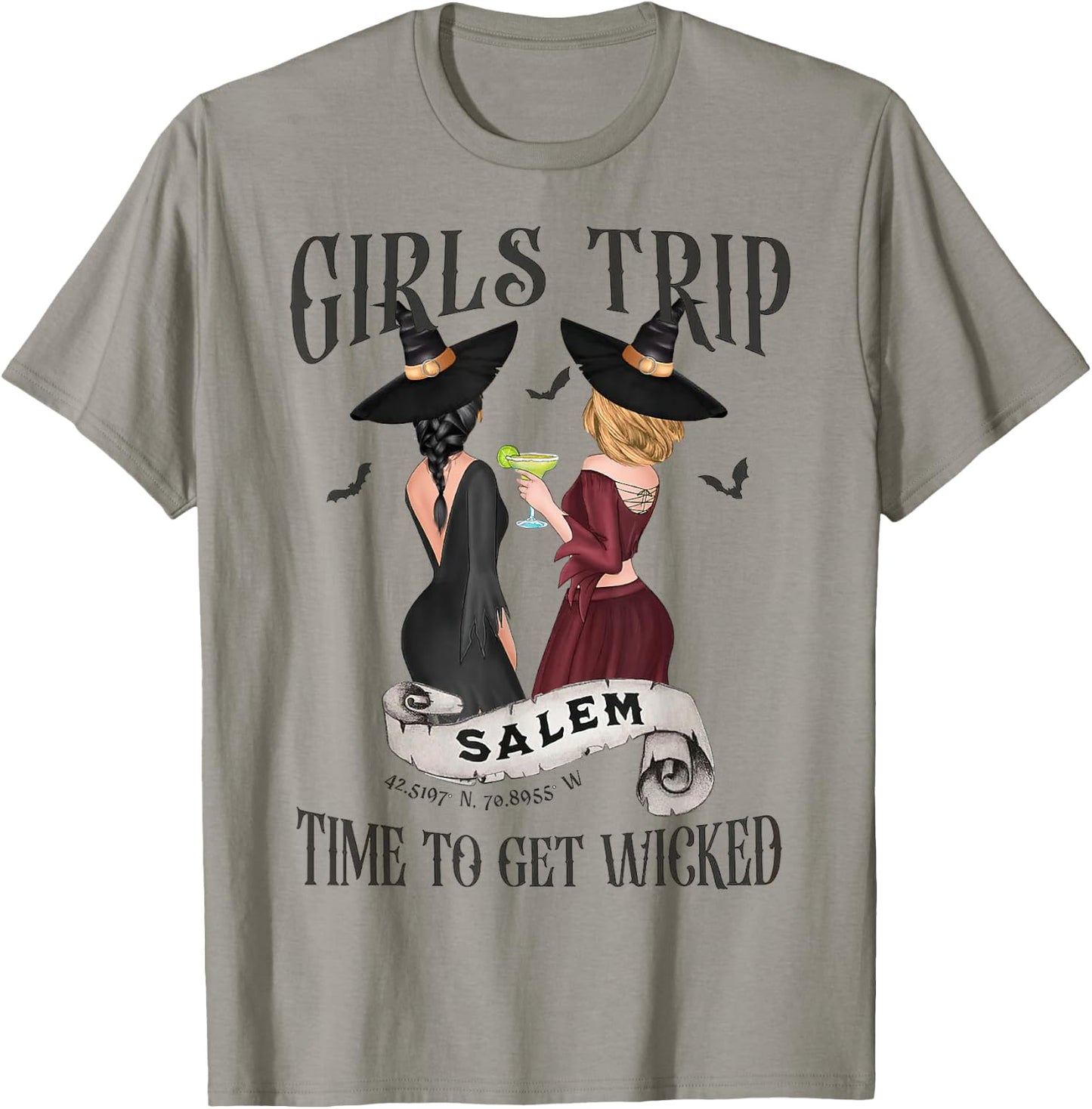 Girls Trip Salem Time To Get Wicked, Salem 1692 Halloween T-Shirt - T-Shirt | Sand