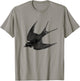 American Barn Swallow Bird Print T-Shirt - T-Shirt | Sand