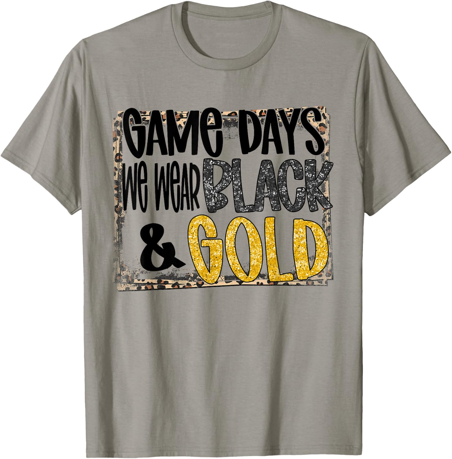 On Gameday Football We Wear Black And Gold School Spirit T-Shirt - T-Shirt | Sand