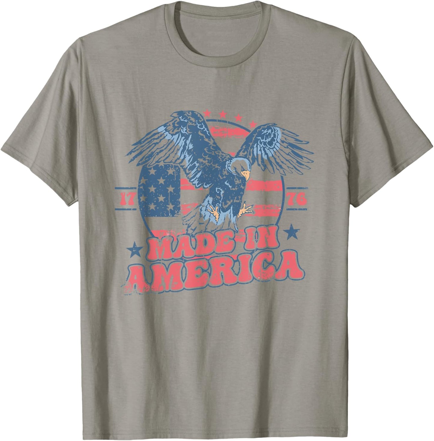 Made In America USA Flag Eagle 4th of July Patriotic Freedom Men T-Shirt - T-Shirt | Sand