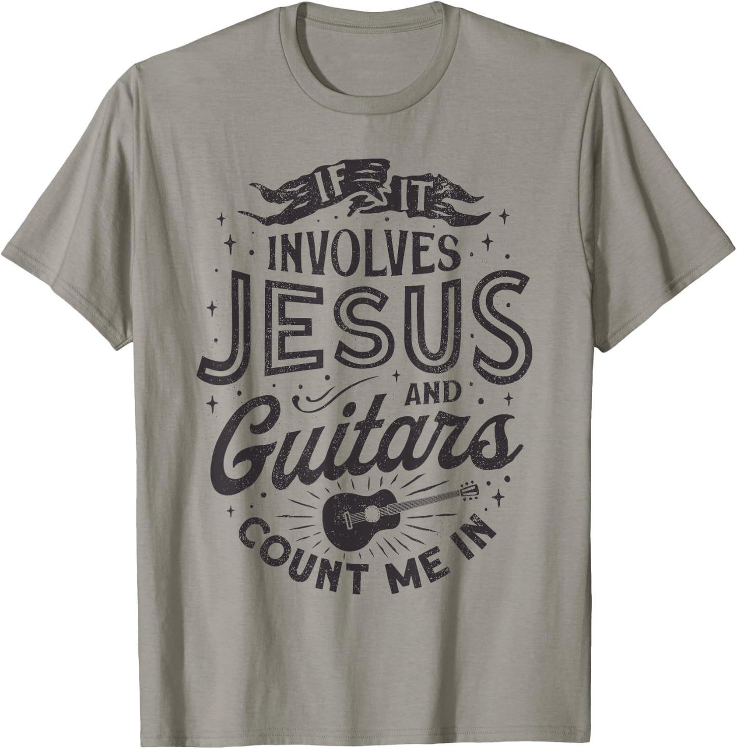If It Involves Jesus And Guitars Guitarist Christian Music T-Shirt - T-Shirt | Sand