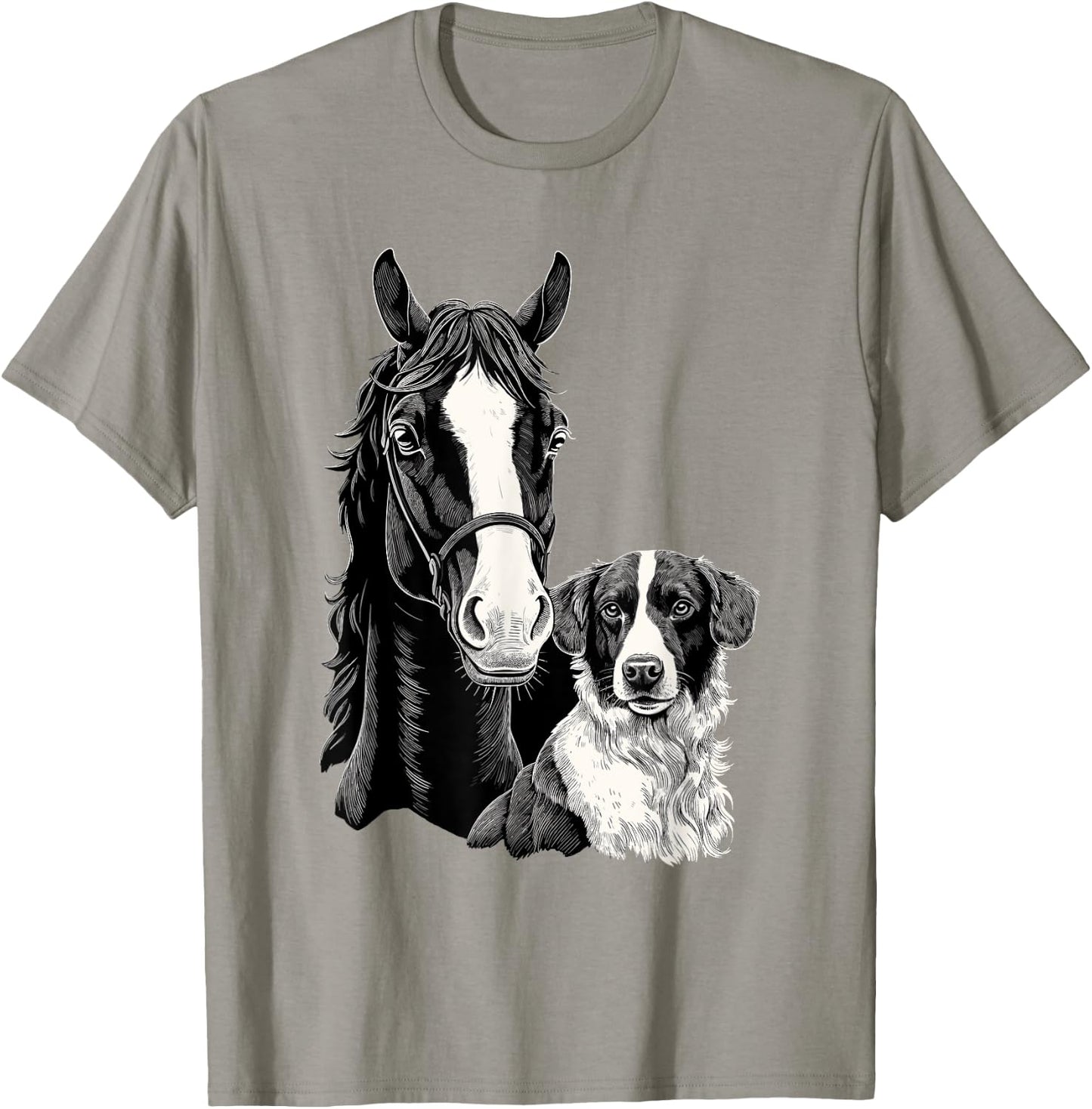 Dog And Horse Lover Horseback Riding Equestrian T-Shirt - T-Shirt | Sand
