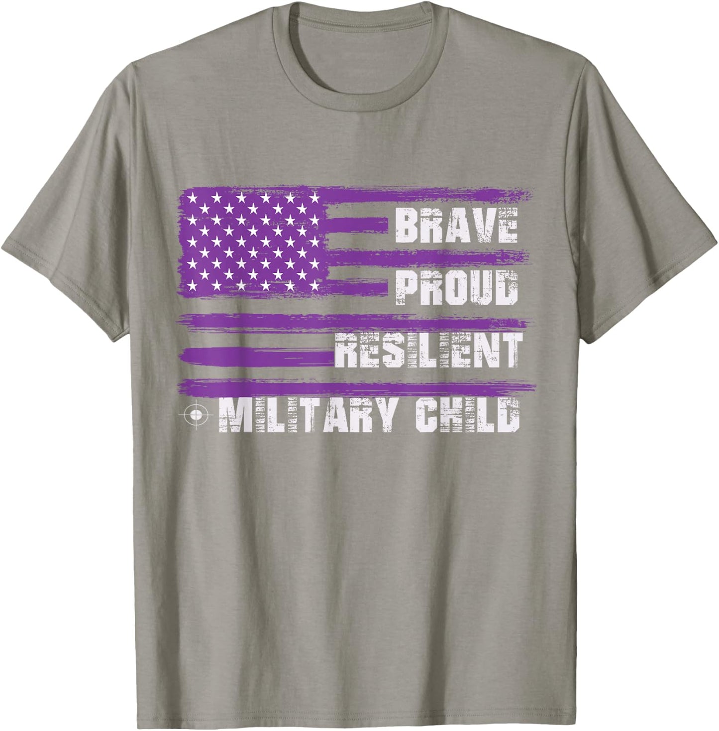 2023 Month Military Kids Military Child Adult Purple UP T-Shirt - T-Shirt | Sand