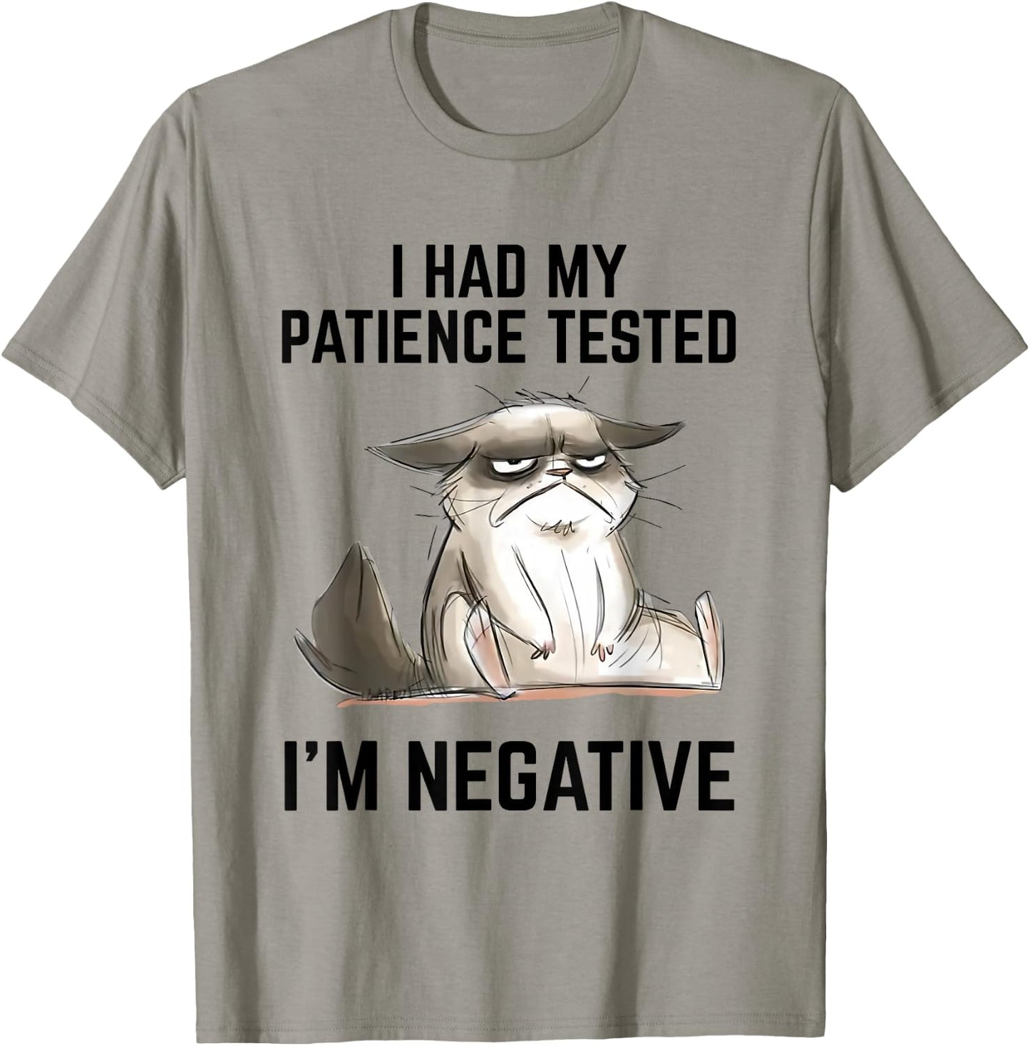 I Had My Patience Tested I'm Negative Cat Funny Vintage T-Shirt - T-Shirt | Sand