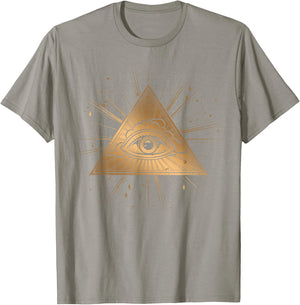 Wicca Witch Occult Pyramid Astrology All-seeing Eye T-Shirt - T-Shirt | Sand