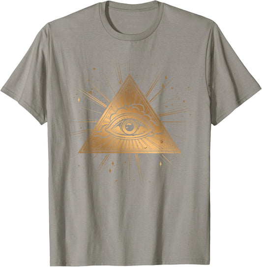Wicca Witch Occult Pyramid Astrology All-seeing Eye T-Shirt - T-Shirt | Sand