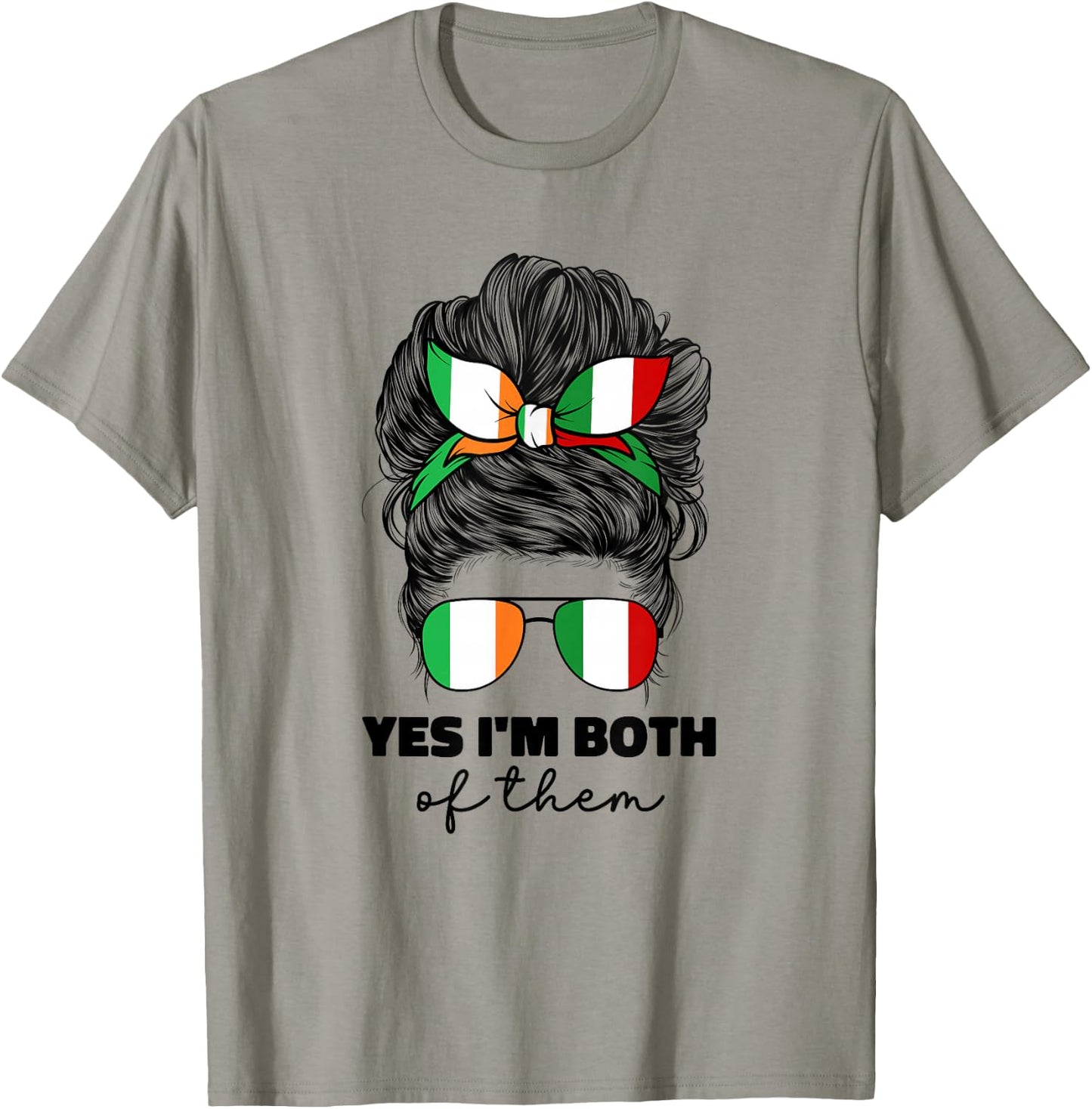 Half Italian and Irish Ireland Italy Flag Girl Mix T-Shirt - T-Shirt | Sand