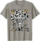 Leopard Highland Cow Bandana Cow Junkie Western Country Gift T-Shirt - T-Shirt | Sand