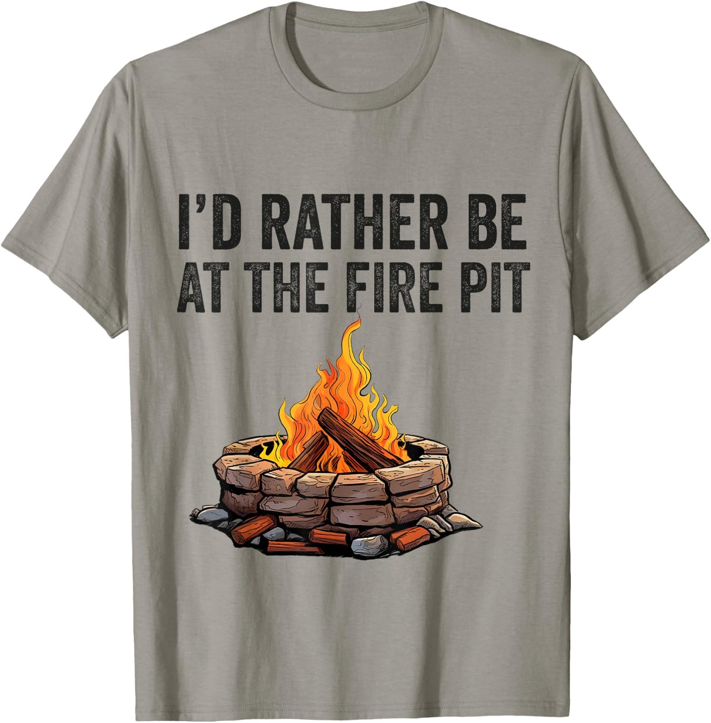 Fire Pit Bonfire Campfire Lover Men Camping Lover T-Shirt - T-Shirt | Sand