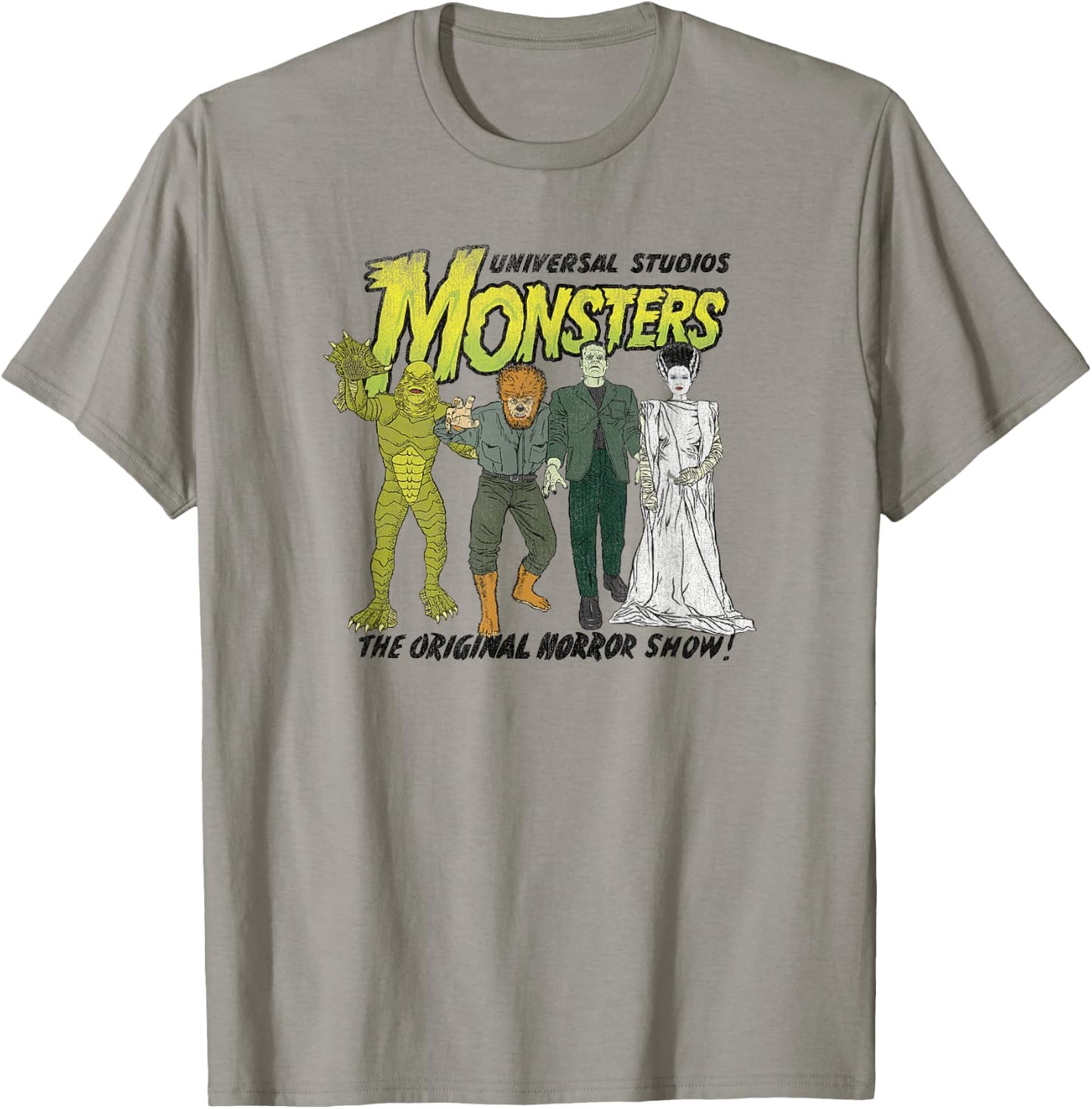 Universal Monsters The Original Horror Show! Group Poster T-Shirt - T-Shirt | Sand