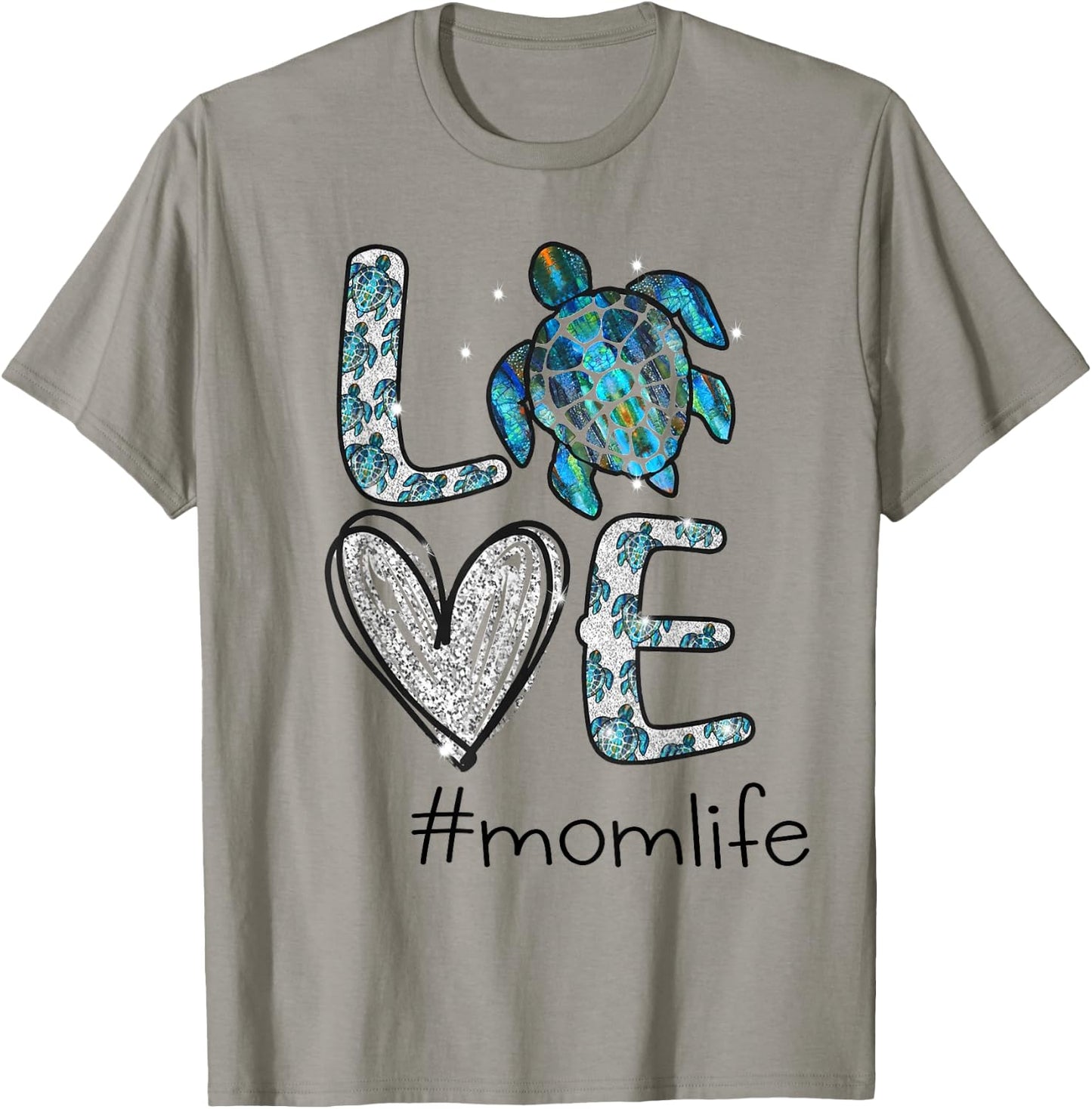 Mom Turtle - Love Mom Life Sea Turtle T-Shirt - T-Shirt | Sand