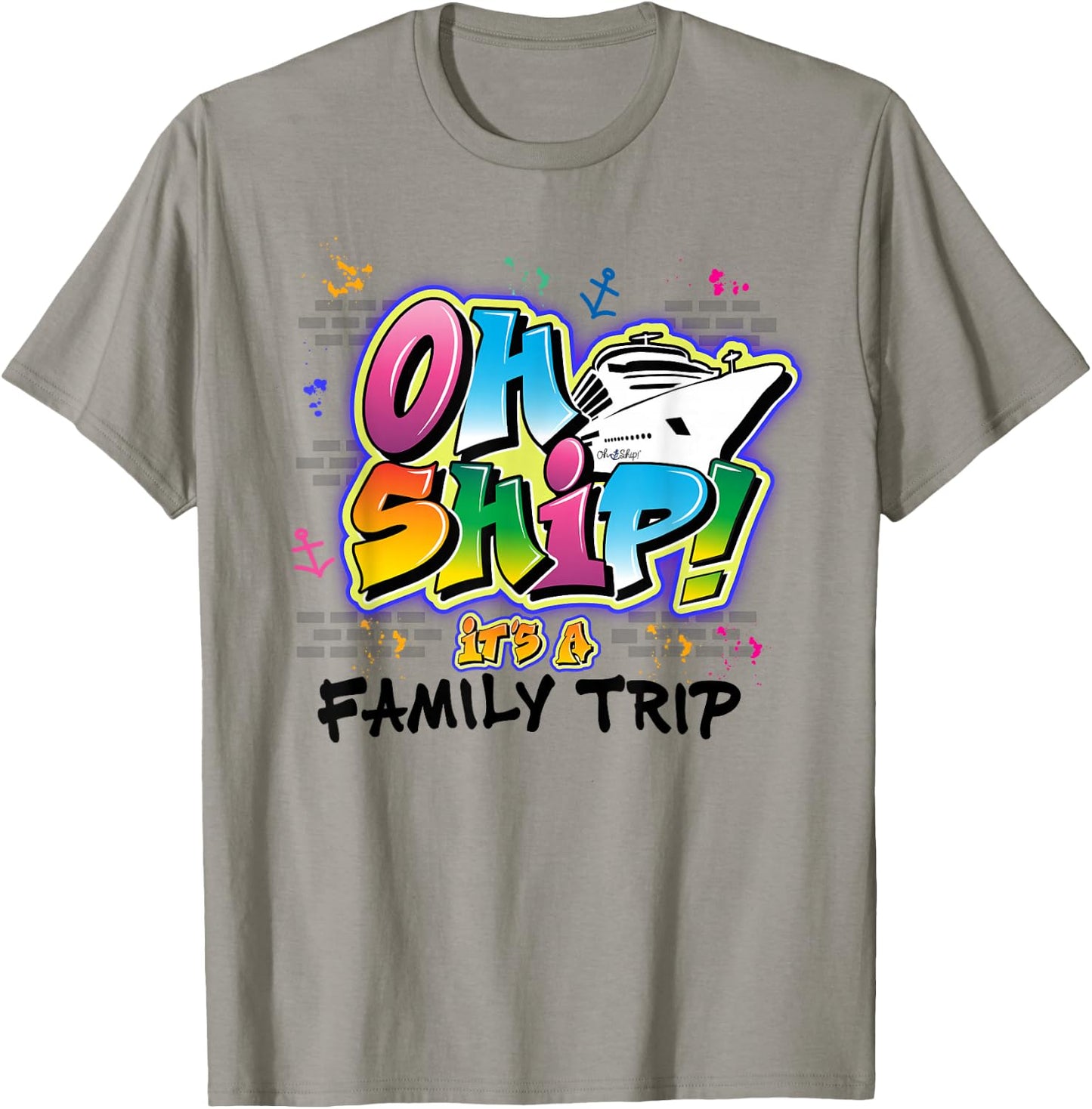 Oh Ship It’s A Family Vacation Funny Cruise Party Outfit T-Shirt - T-Shirt | Sand