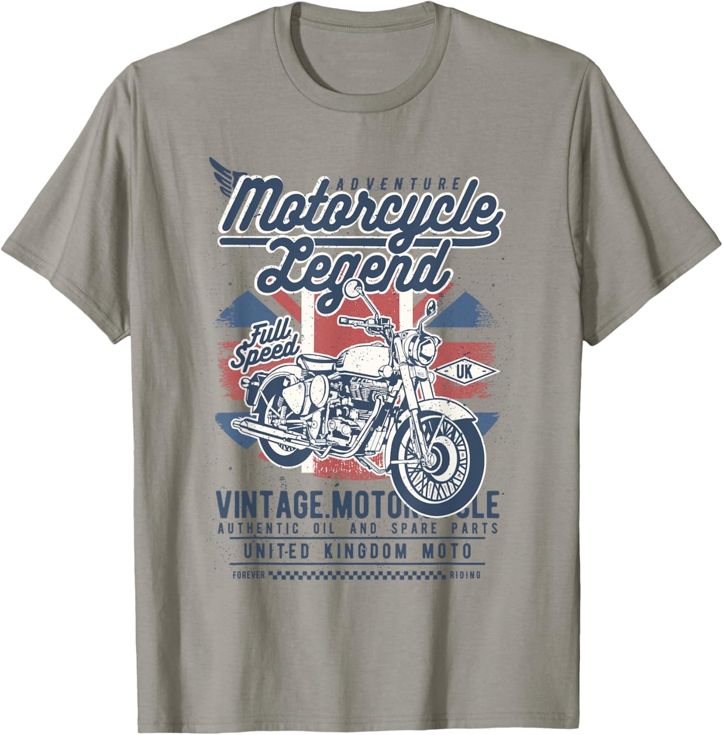Retro British UK Vintage Style Motorcycle Adventure Design T-Shirt - T-Shirt | Sand