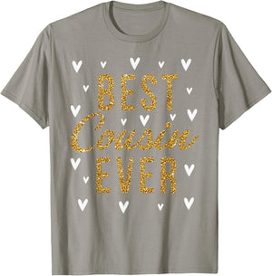 Best Cousin Ever Gifts Cute Love Heart Print T-Shirt - T-Shirt | Sand