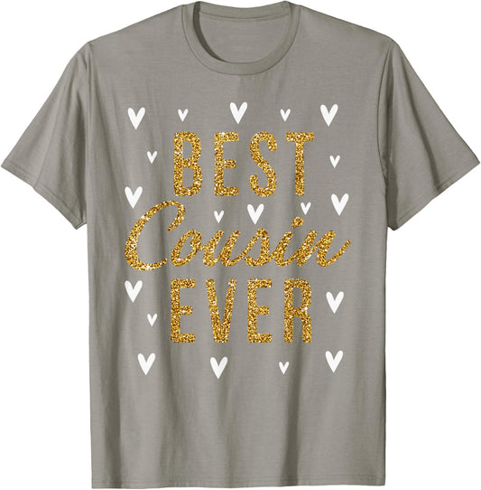 Best Cousin Ever Gifts Cute Love Heart Print T-Shirt - T-Shirt | Sand