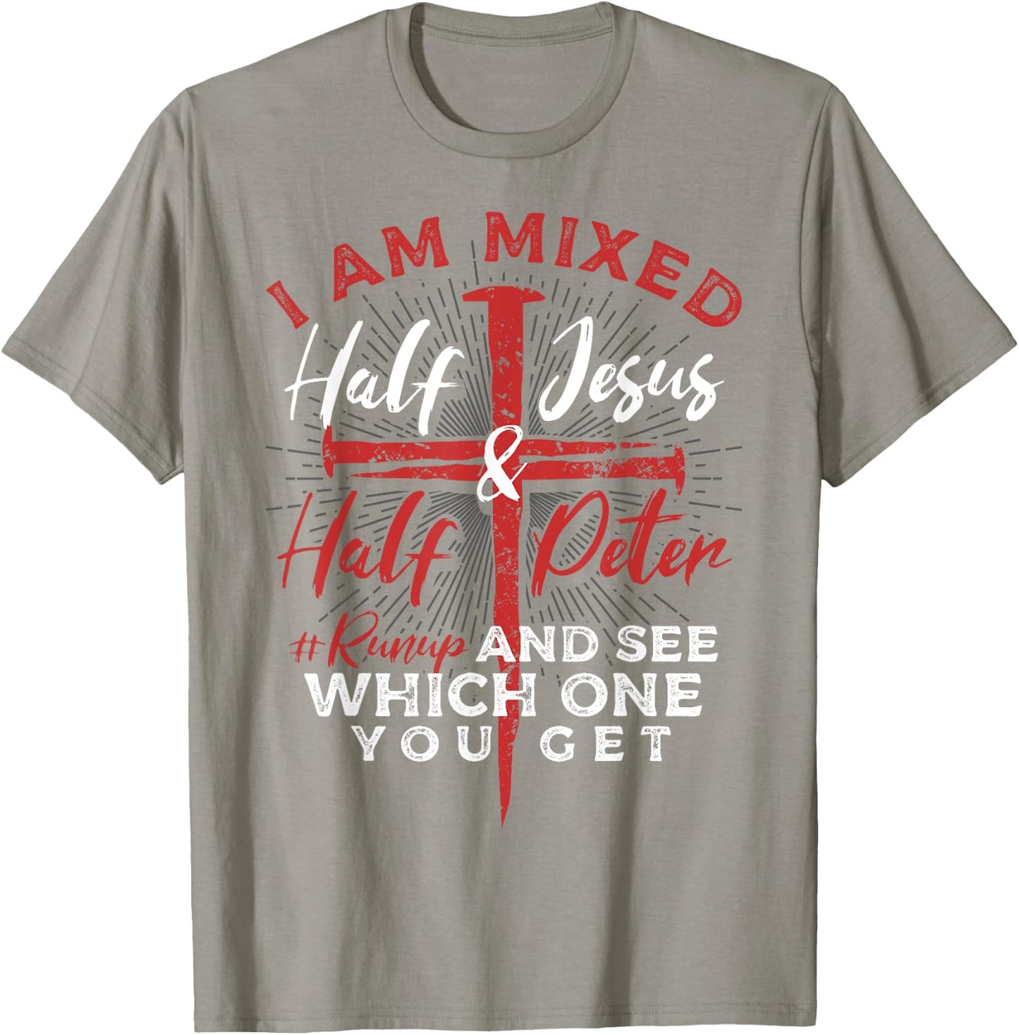 Mixed Half Jesus and Half Peter a Christians T-Shirt - T-Shirt | Sand