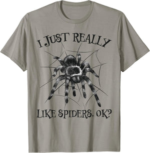 Spider Spider Saying Arachnid Spider Web Terrarium Spiders T-Shirt - T-Shirt | Sand