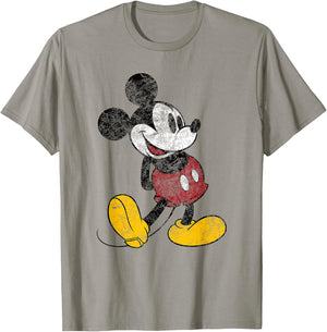 Disney Mickey Mouse Classic Standing Pose Distressed T-Shirt - T-Shirt | Sand
