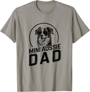 Mini Aussie Dad Dog Owner Gifts Funny Dad Christmas T-Shirt - T-Shirt | Sand