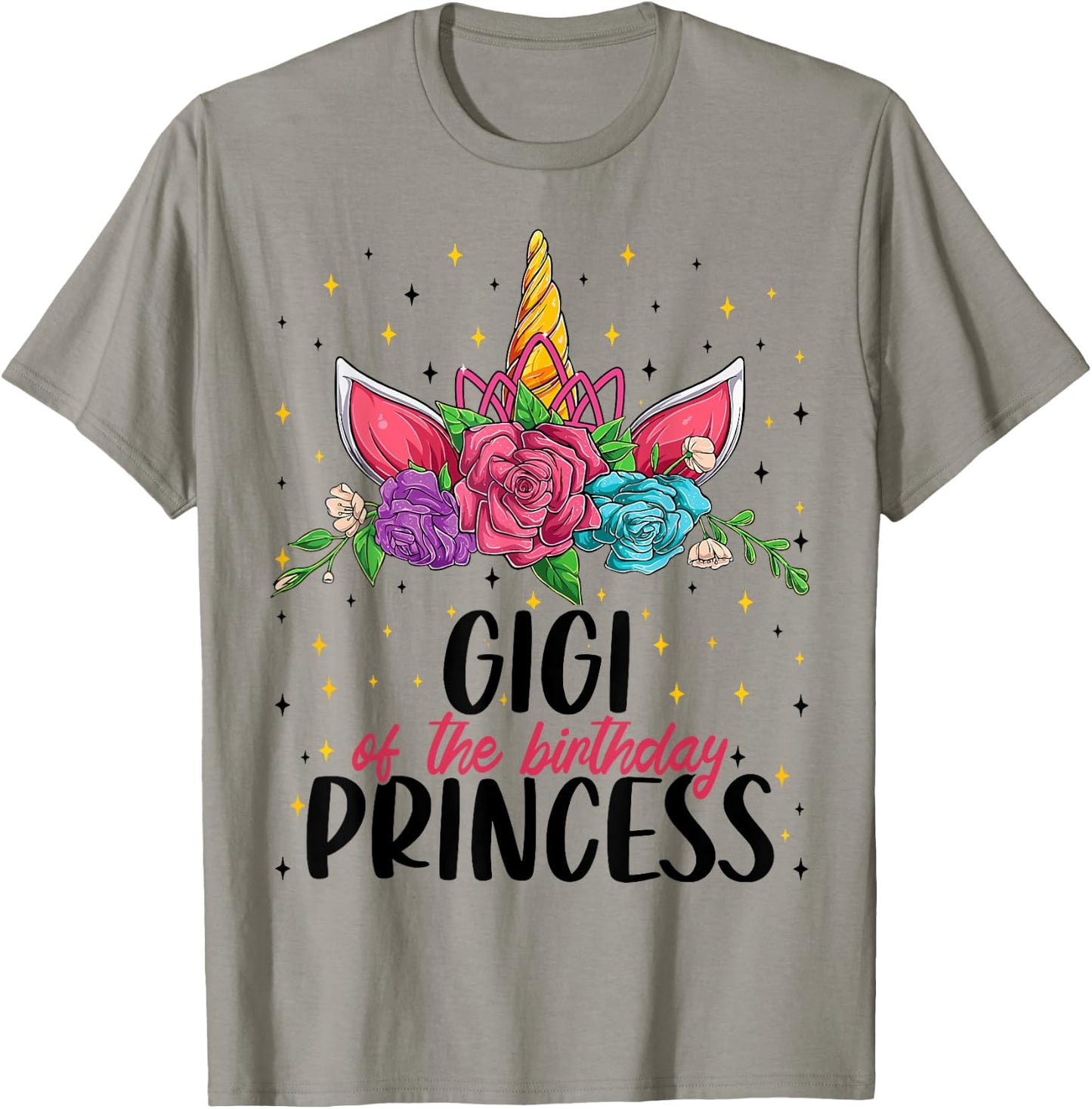 Gigi of the Birthday Girl Unicorn Bday Girl Party T-Shirt - T-Shirt | Sand