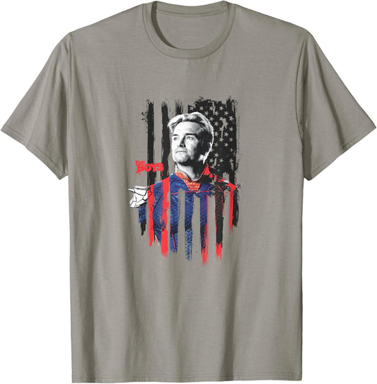 The Boys Homelander American Flag Patriotic T-Shirt - T-Shirt | Sand