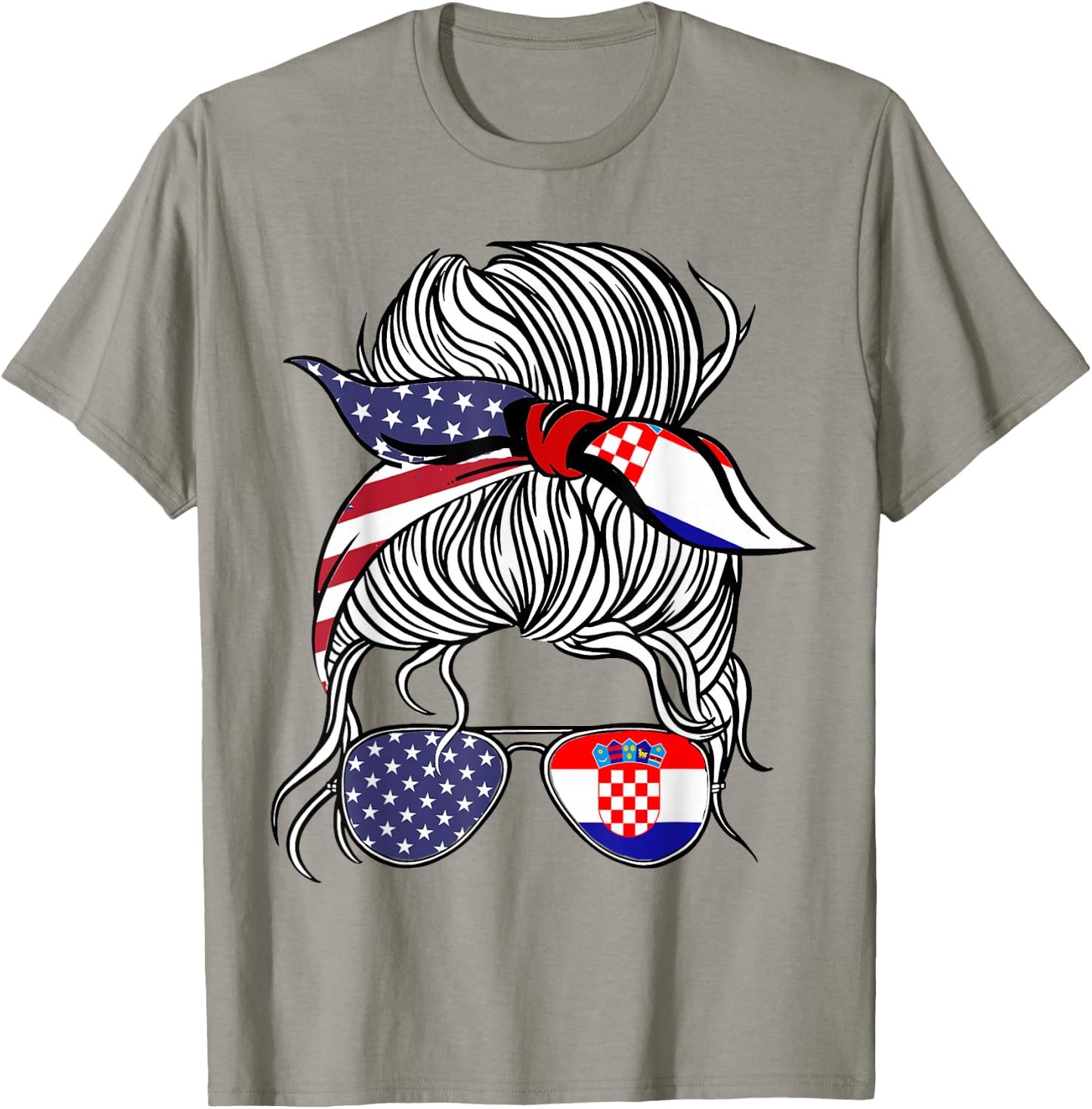 American Croatian Patriot Flag Women Girl Croatia Grown T-Shirt - T-Shirt | Sand
