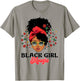 Black Girl Magic Woman with Butterflies, and Flowers T-Shirt - T-Shirt | Sand
