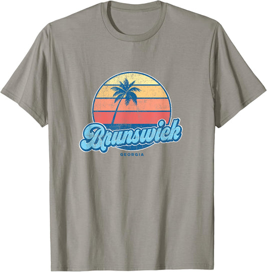 Vintage Brunswick Georgia GA Classic 70s Retro Surfer T-Shirt - T-Shirt | Sand
