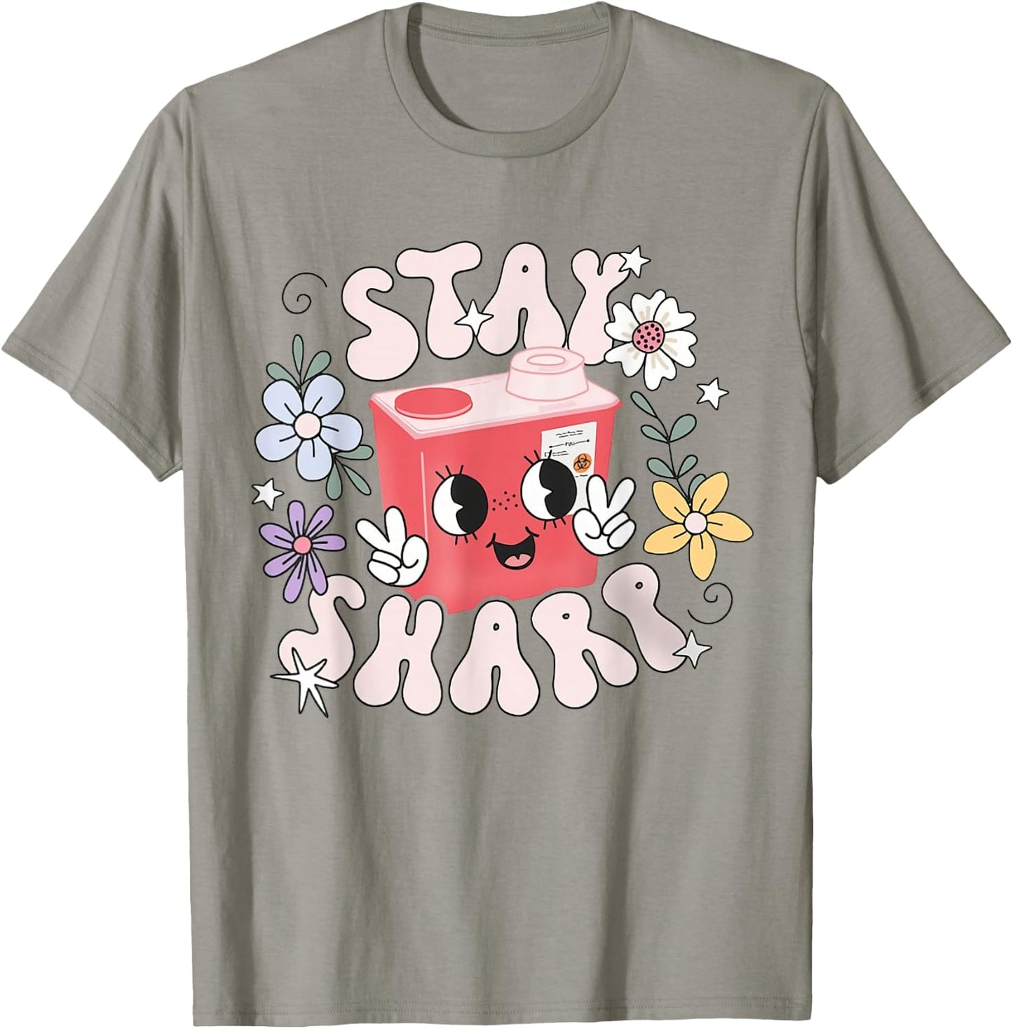 Women Stay Sharp Funny Phlebotomist Infusion Nurse IV PICC T-Shirt - T-Shirt | Sand