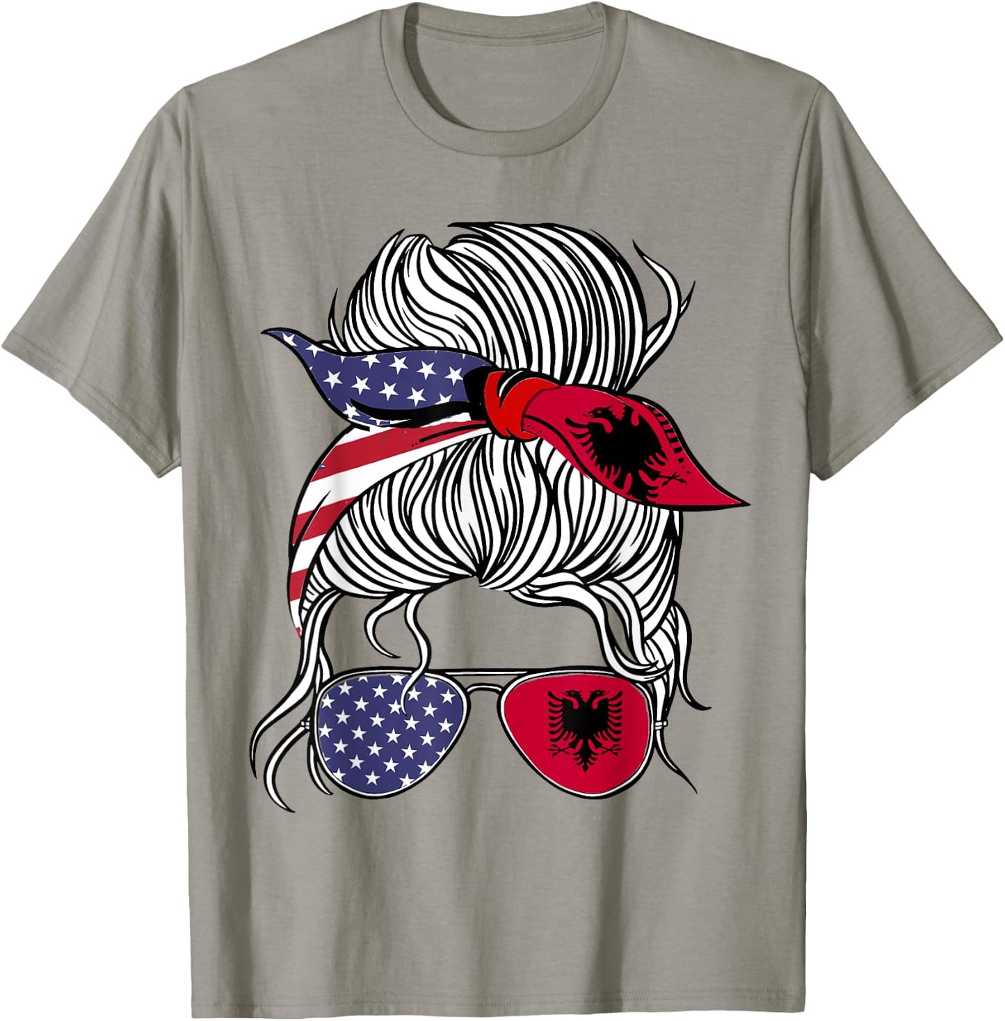 American Albanian Patriot Flag Women Girl Albania Grown T-Shirt - T-Shirt | Sand