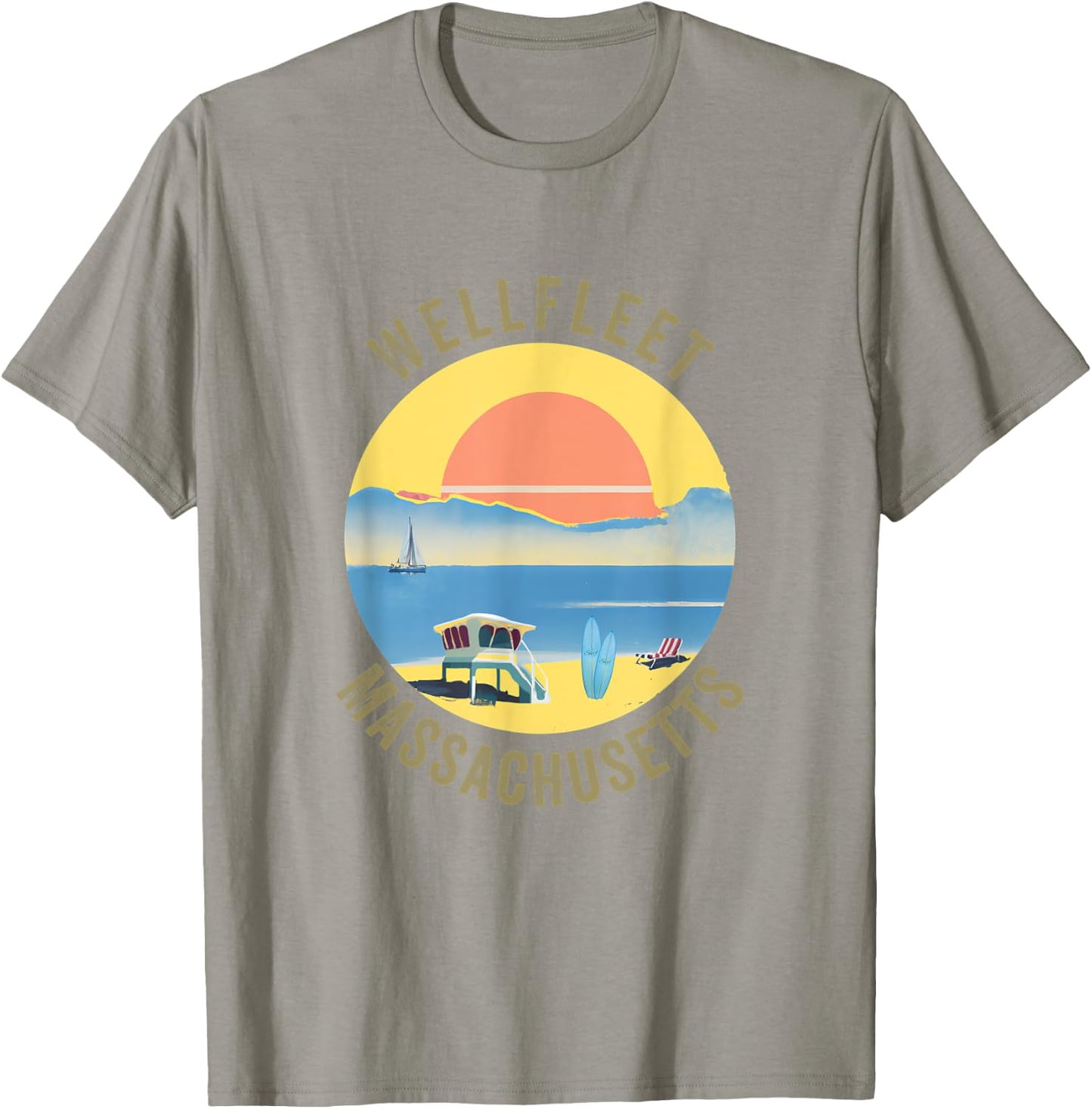 Wellfleet Souvenir Apparel - Retro Vintage Wellfleet T-Shirt - T-Shirt | Sand
