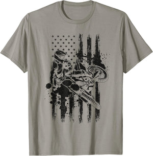 Motorcycle Freestyle Motocross American Flag Supercross T-Shirt - T-Shirt | Sand