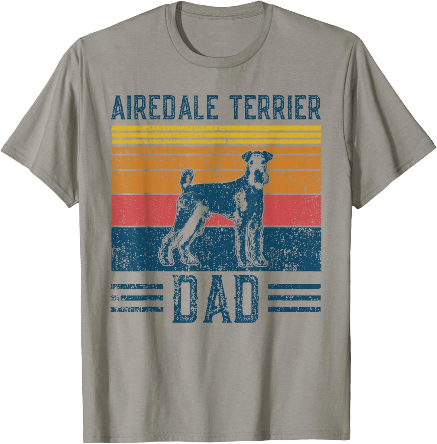Dog Airedale Terrier Dad - Vintage Airedale Terrier Dad T-Shirt - T-Shirt | Sand