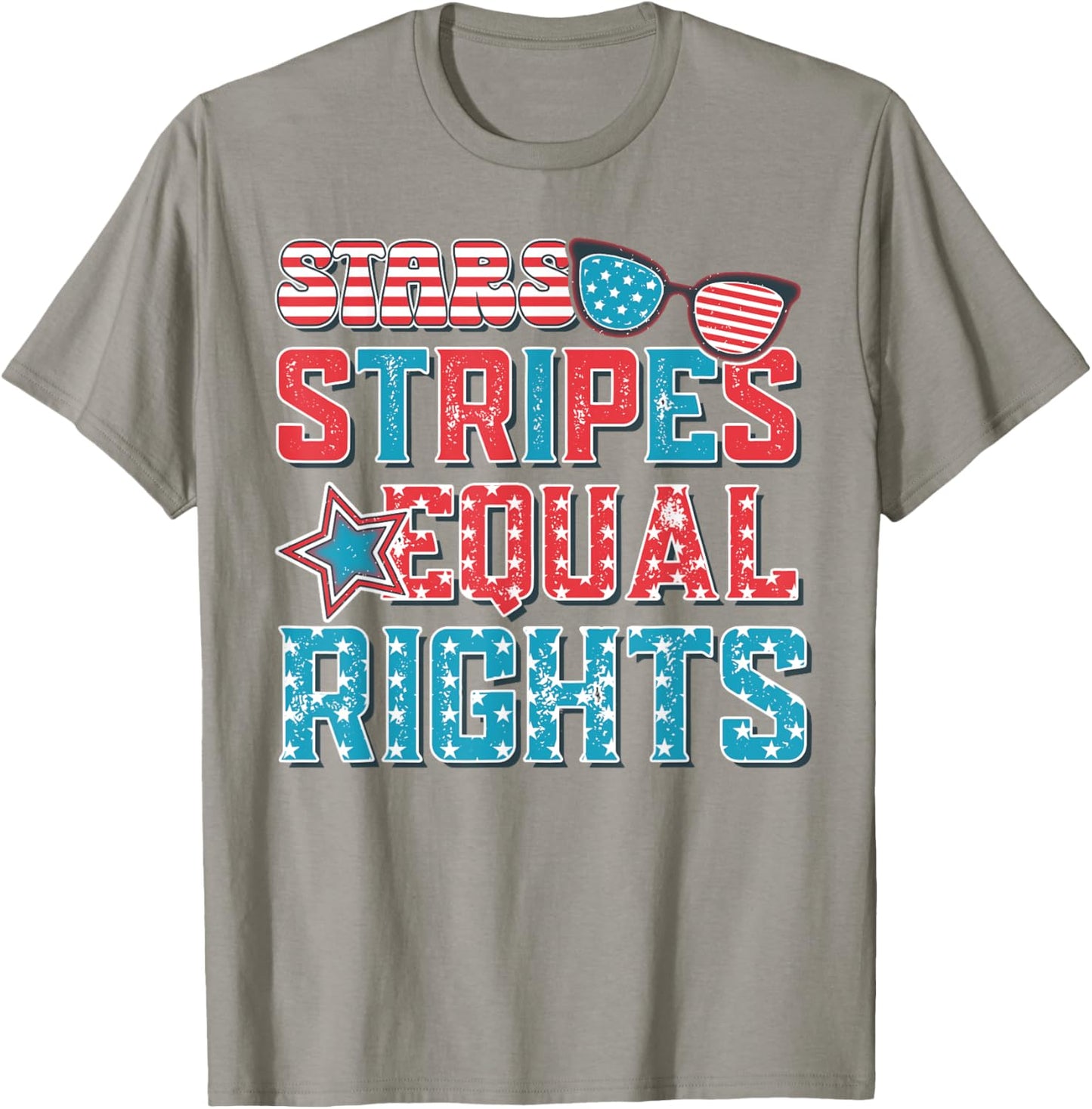 Stars Stripes Equal Rights Funny 4th Of July Women's Rights T-Shirt - T-Shirt | Sand