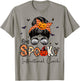 One Spooky Instructional Coach Messy Bun Women Halloween T-Shirt - T-Shirt | Sand