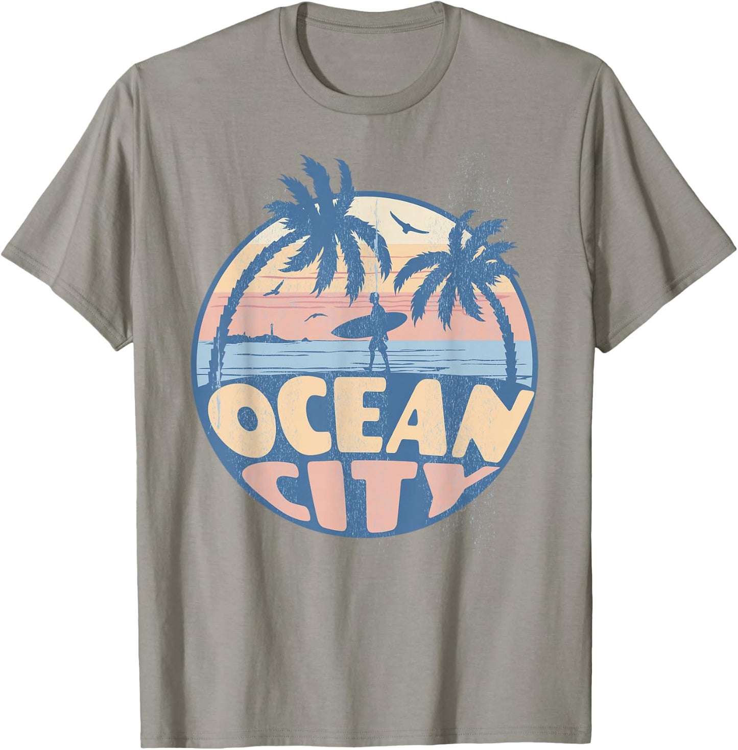 Ocean City Maryland Beach Surf Summer Vacation Vintage T-Shirt - T-Shirt | Sand