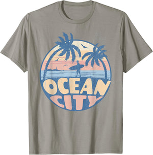 Ocean City Maryland Beach Surf Summer Vacation Vintage T-Shirt - T-Shirt | Sand