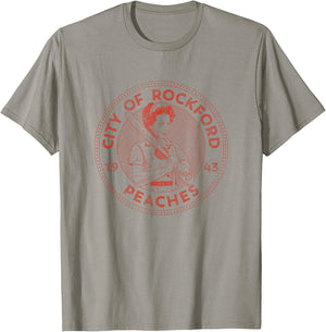City of Rockford Peaches Baseball T-Shirt - T-Shirt | Sand