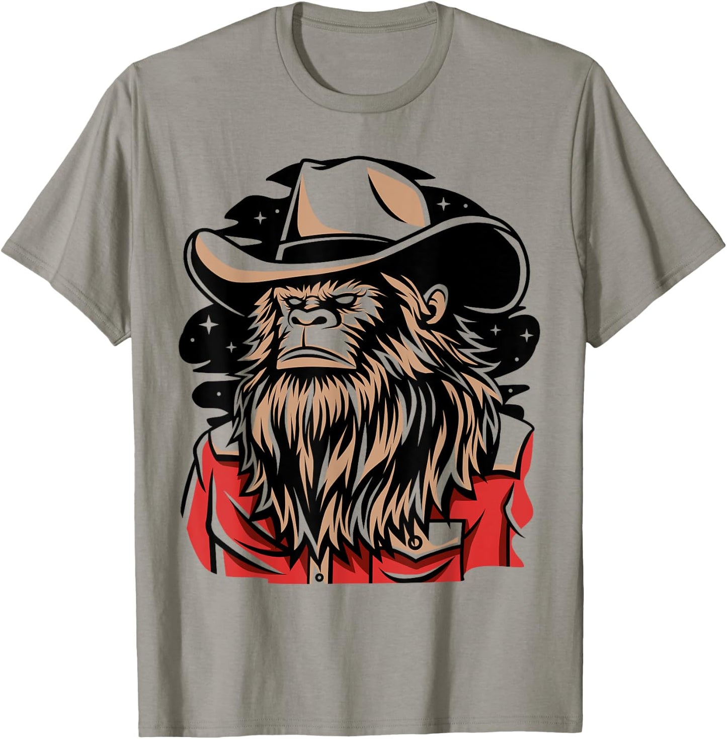 Retro Howdy Bigfoot Sasquatch Cowboy Rodeo Western Country T-Shirt - T-Shirt | Sand