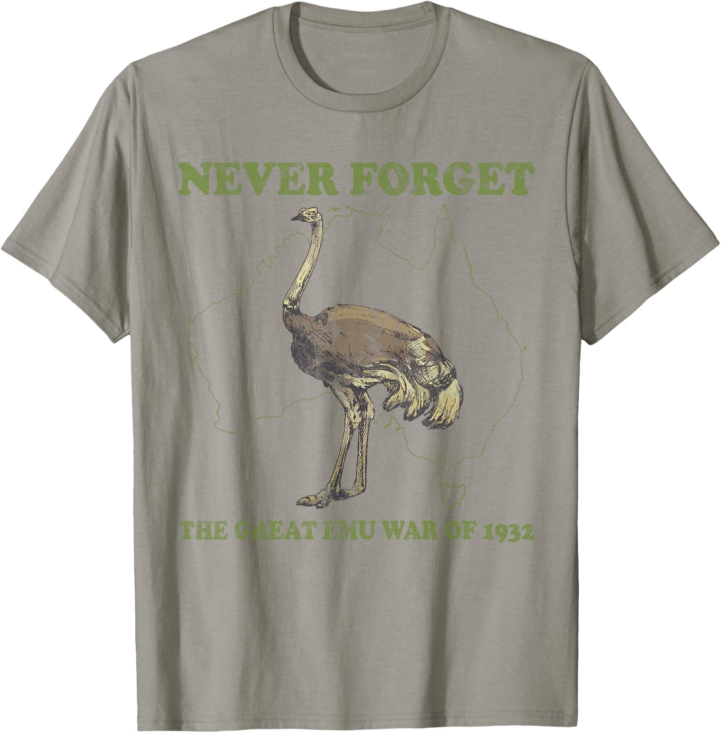 Never Forget The Great Emu War Of 1932 Ostrich T-Shirt - T-Shirt | Sand