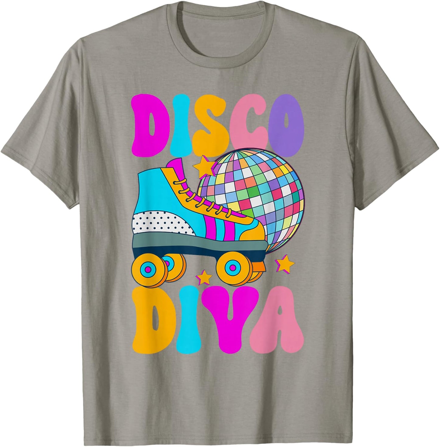 Roller Skating Disco Diva Skate Girl 70s Retro T-Shirt - T-Shirt | Sand