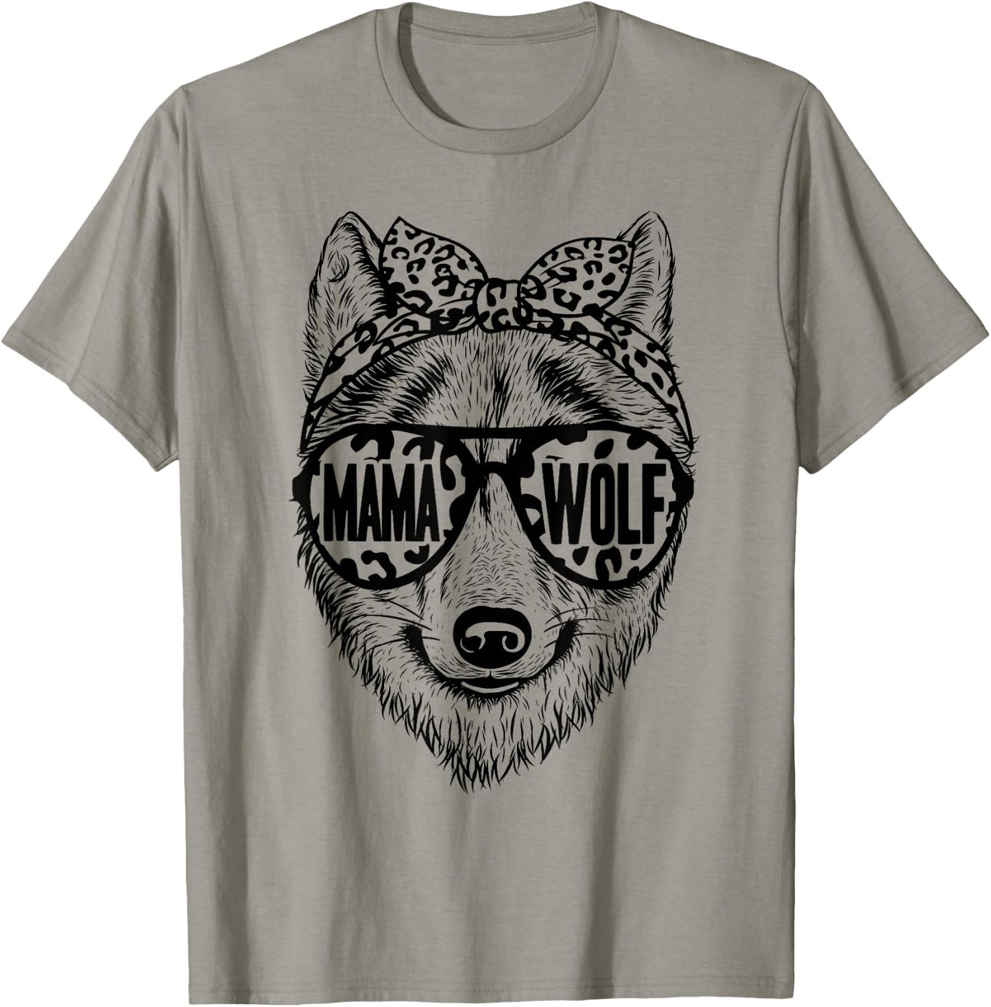 Wolf Face Sunglasses For Mom on Mother's Day Mama Wolf T-Shirt - T-Shirt | Sand