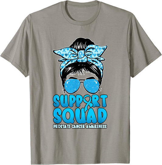 Support Squad Prostate Cancer Awareness T-Shirt - T-Shirt | Sand
