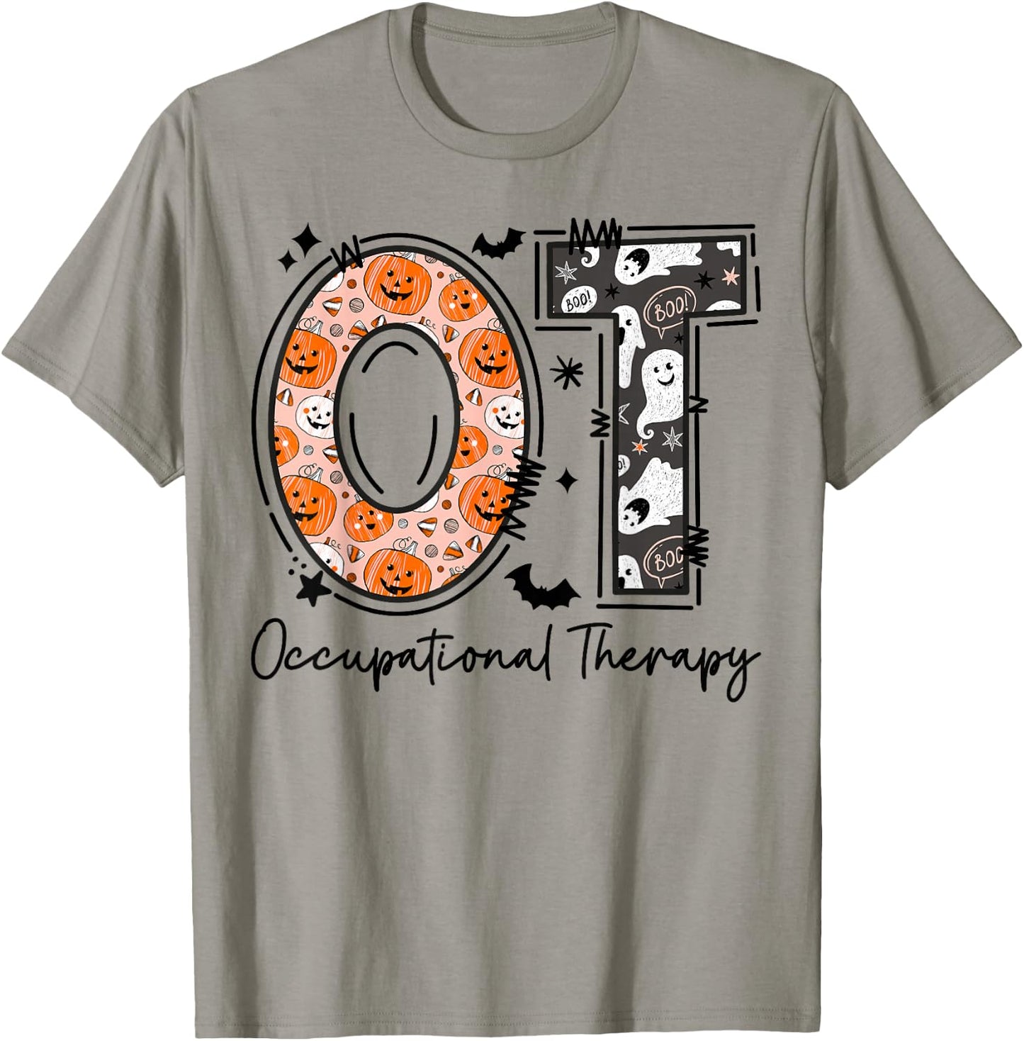 OT Occupational Therapy Therapist Halloween OTA Spooky T-Shirt - T-Shirt | Sand