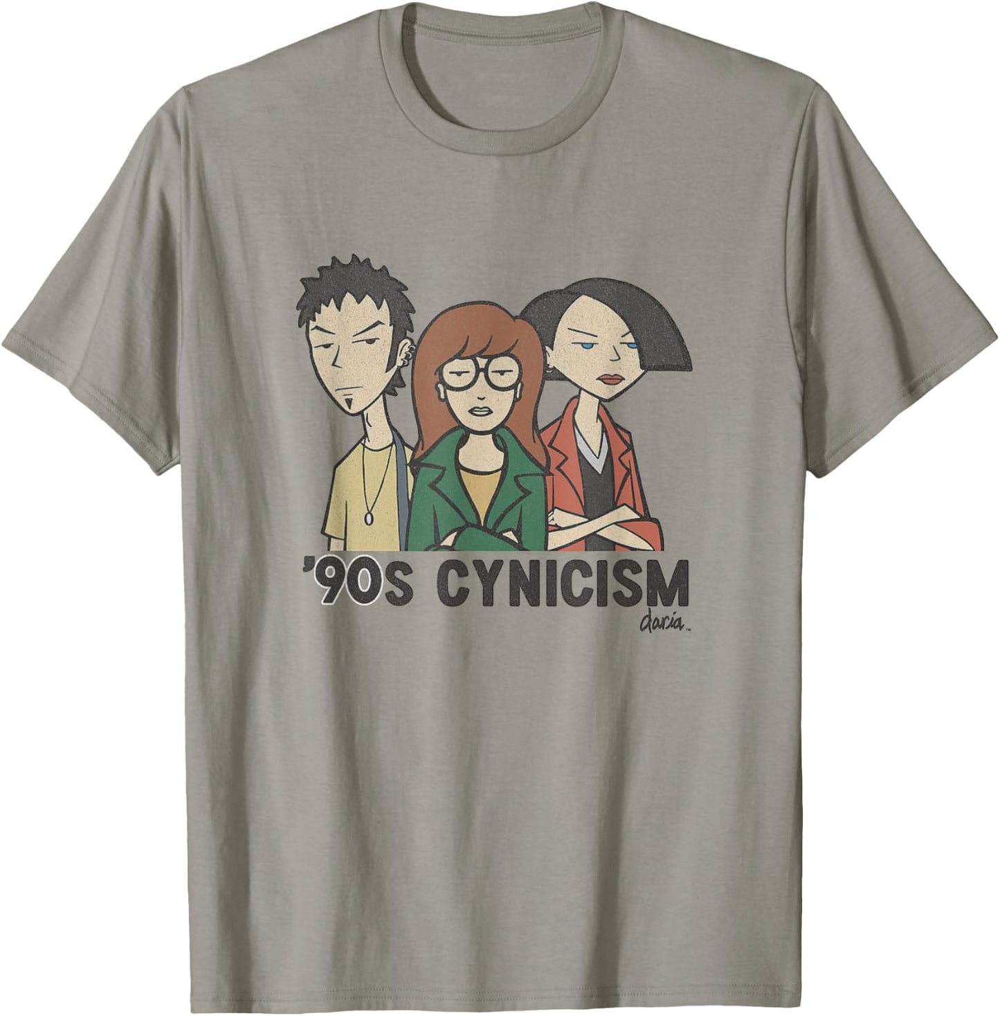 Daria 90's Cynicism Group Shot Vintage Poster T-Shirt - T-Shirt | Sand