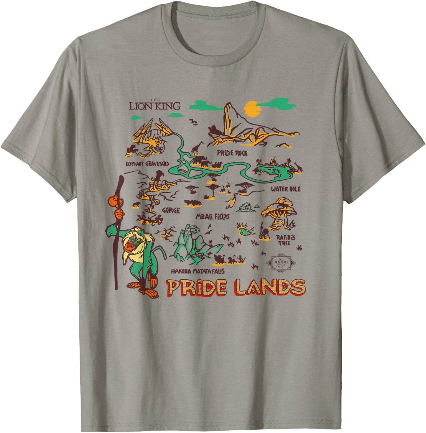 Disney The Lion King Rafiki Pride Lands Map T-Shirt - T-Shirt | Sand