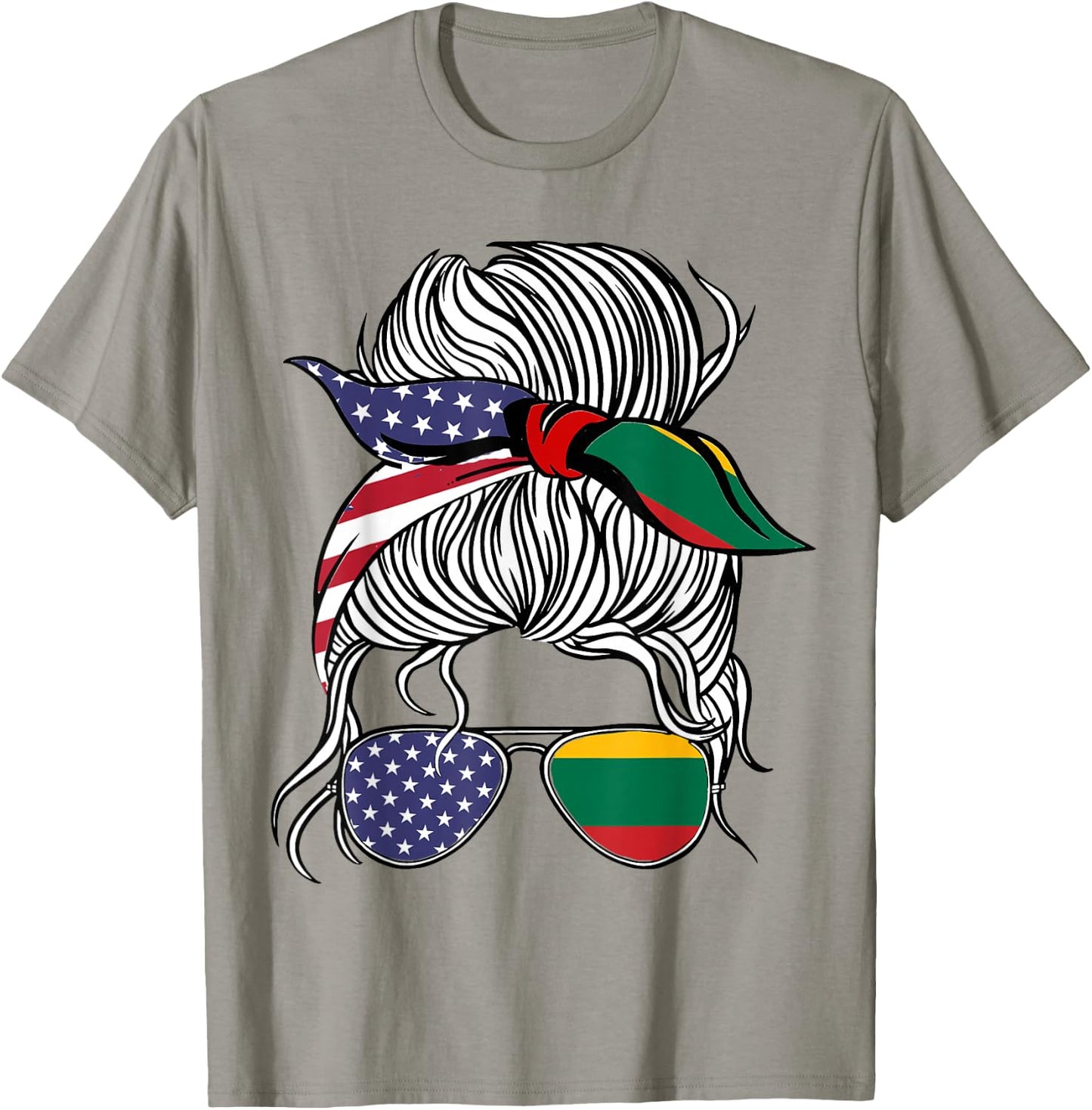 American Lithuanian Patriot Flag Women Girl Lithuania Grown T-Shirt - T-Shirt | Sand